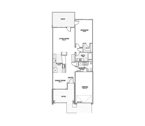 the 1-bedroom Horizon townhome floorplan at Grand Legacy in West Omaha, NE
